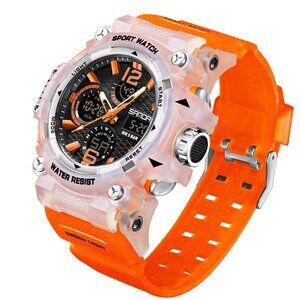 Large Face Digital Analog Watch Water Resistant Military Sports Stopwatch